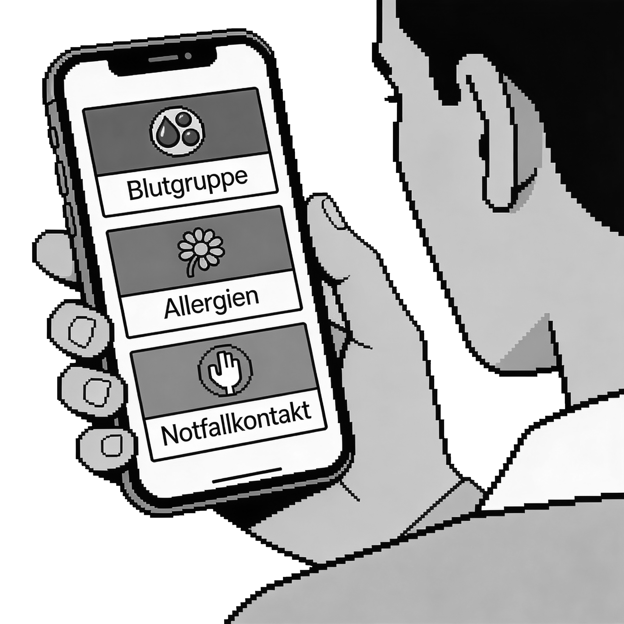 User entering medical information