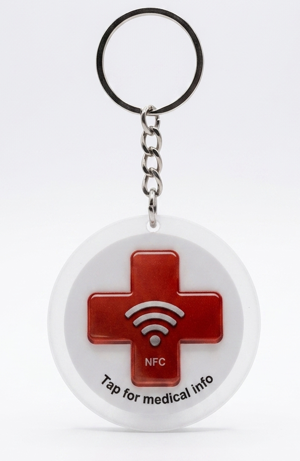 Keychain, Plastic, Red Cross
